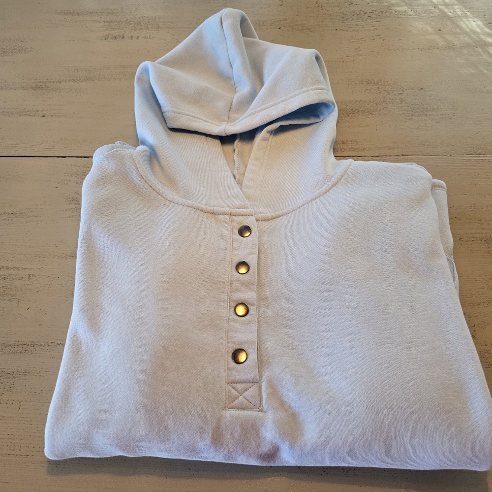 Sweatshirt Project Hoodie, Women's 3X, Light Blue, 1/2 Snap Pullover